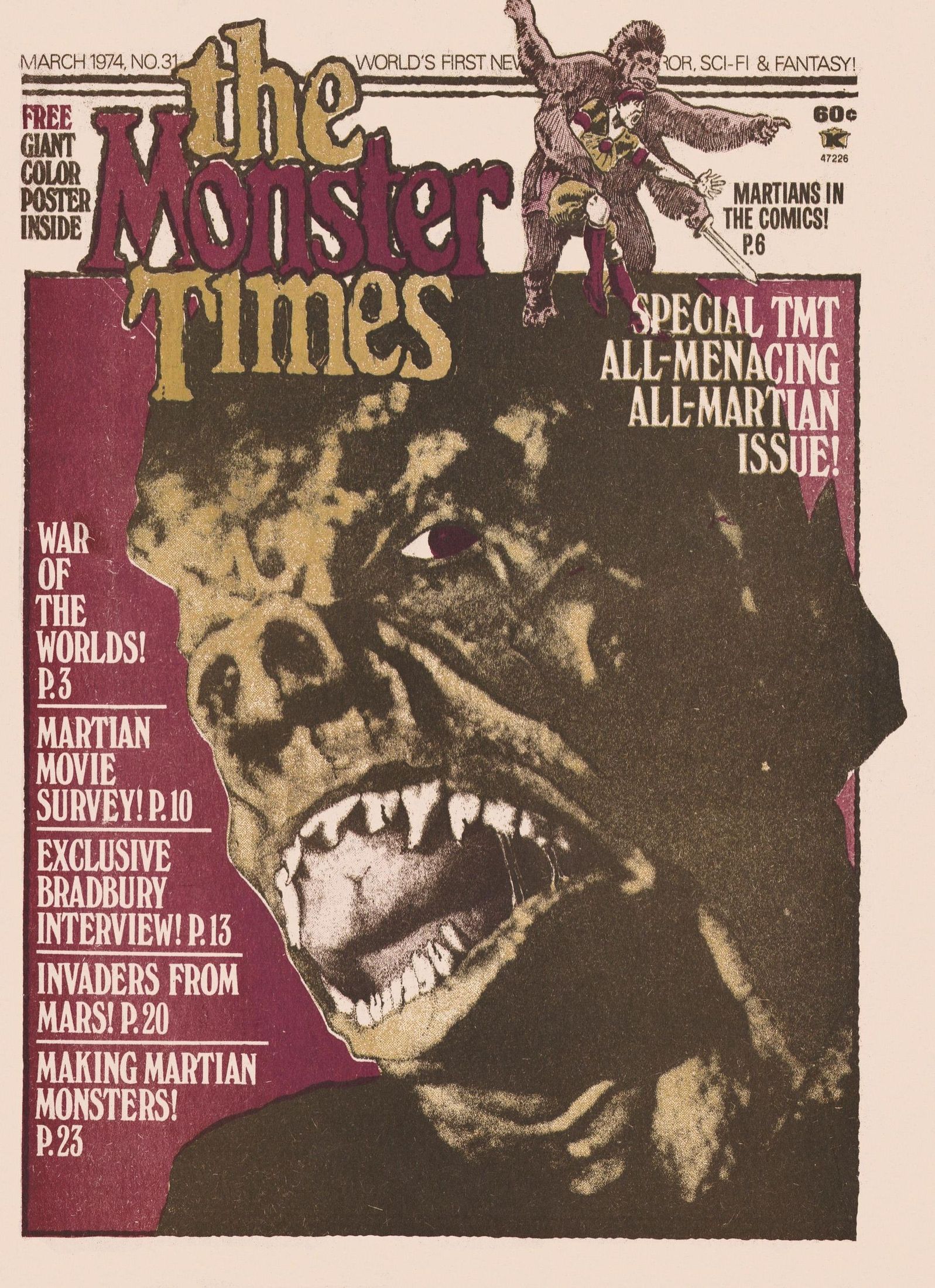 MONSTER TIMES magazine side cover Issue 31  1974