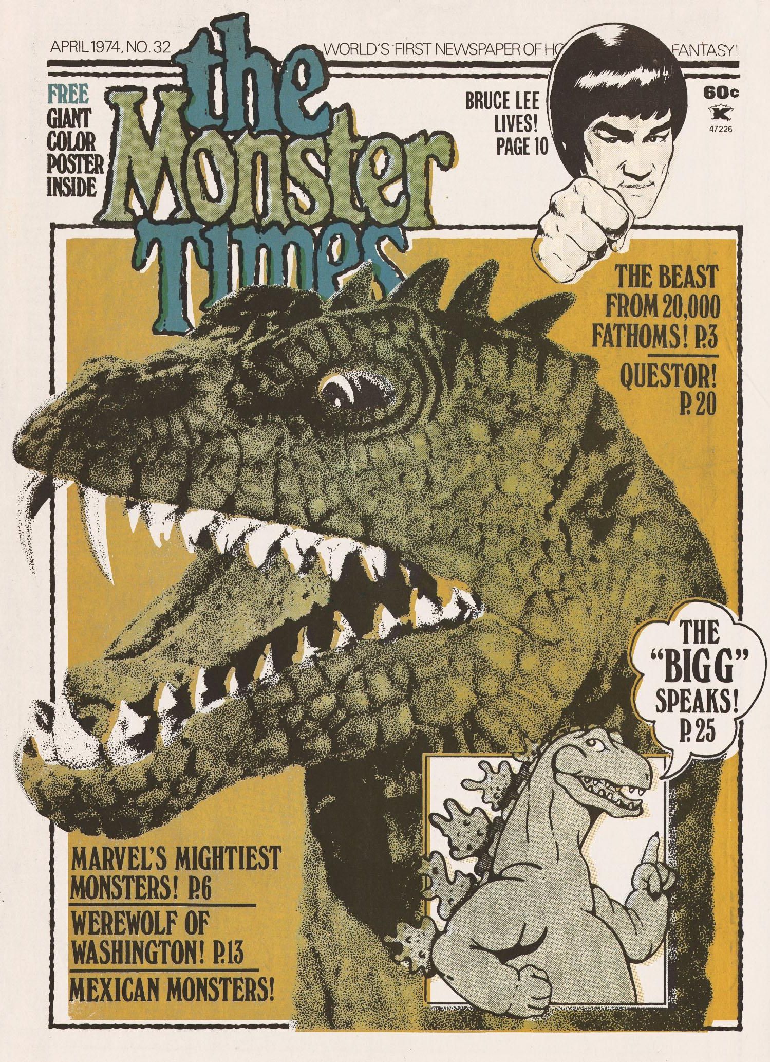 MONSTER TIMES magazine side cover Issue 32  1974