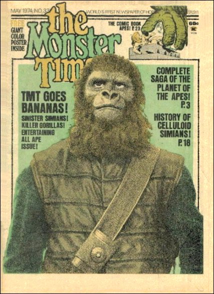 MONSTER TIMES magazine side cover Issue 33  1974