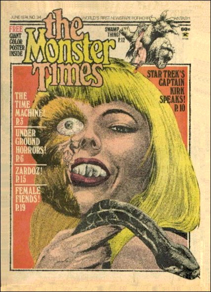 MONSTER TIMES magazine side cover Issue 34  1974