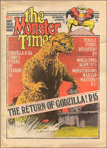MONSTER TIMES magazine side cover Issue 35  1974