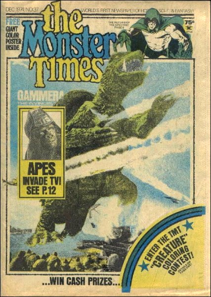 MONSTER TIMES magazine side cover Issue 37  1974