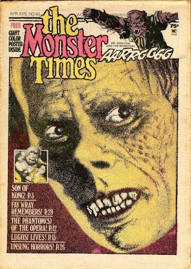 MONSTER TIMES magazine side cover Issue 40  1975