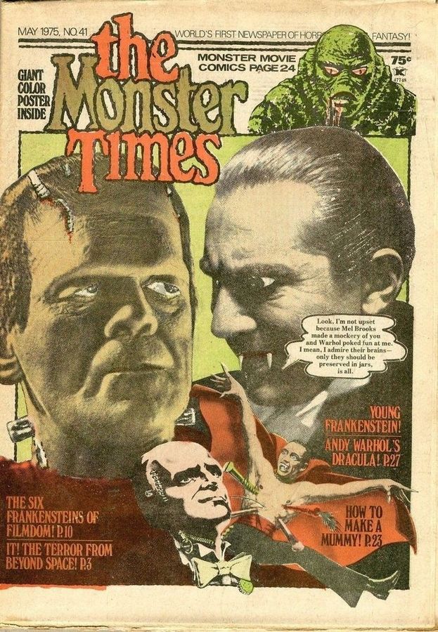 MONSTER TIMES magazine side cover Issue 41  1975