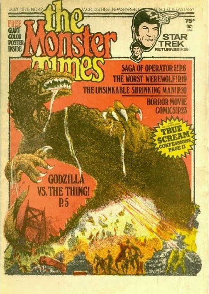 MONSTER TIMES magazine side cover Issue 42  1975