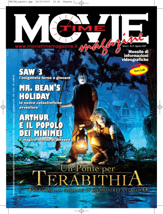 MOVIE TIME MAGAZINE (ITALY) magazine side cover Issue 12 August 2007