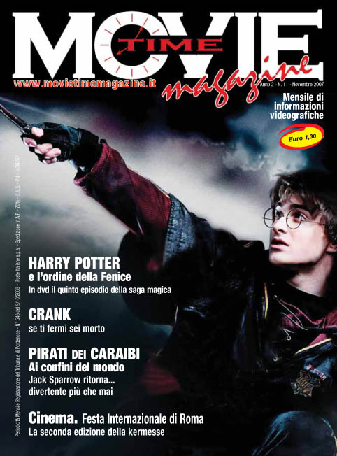 MOVIE TIME MAGAZINE (ITALY) magazine side cover Issue 15 November 2007