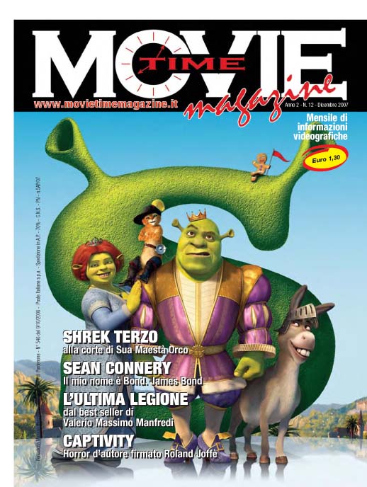 MOVIE TIME MAGAZINE (ITALY) magazine side cover Issue 16 December 2007