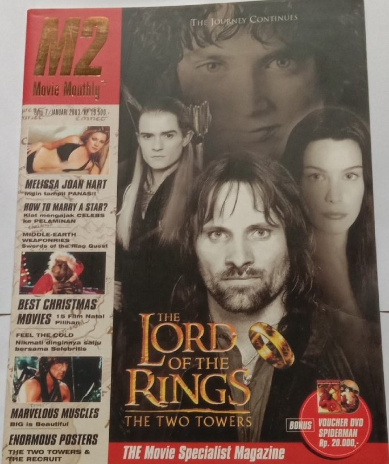 M2 MOVIE MONTHLY magazine side cover Issue 7  January 2003