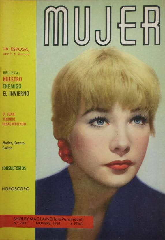 MUJER magazine side cover Issue 293  November 1961