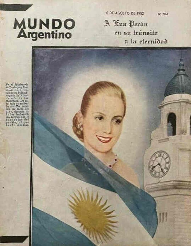 MUNDO ARGENTINO magazine side cover Issue 2164 6 August 1952