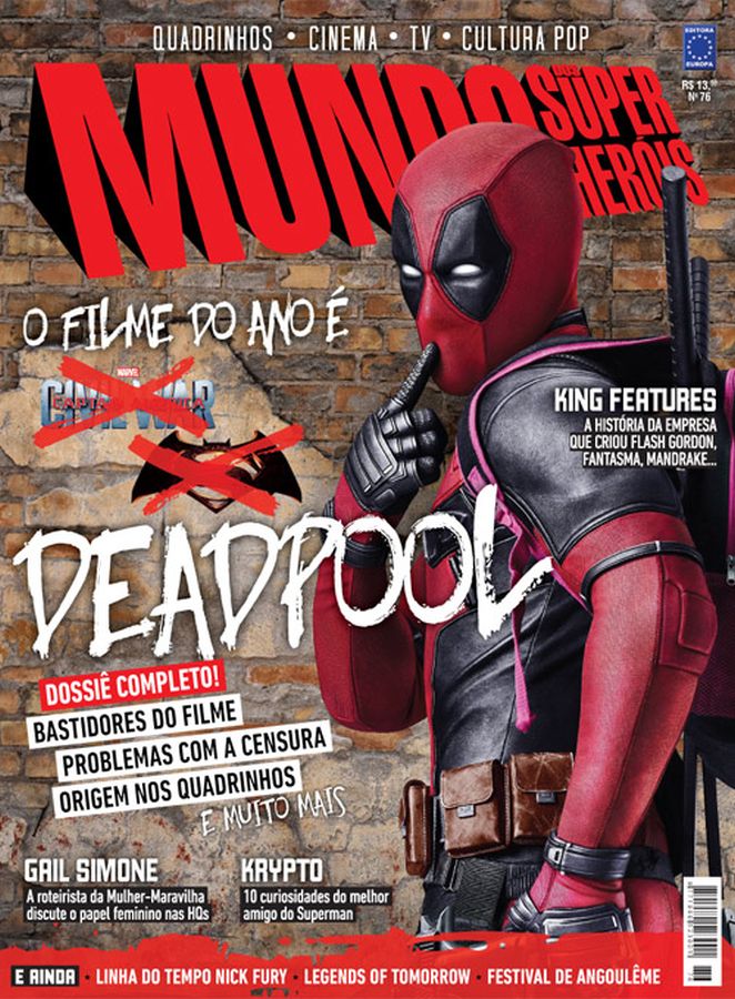 MUNDO DOS SUPER HEROIS magazine side cover Issue 76 March 2016