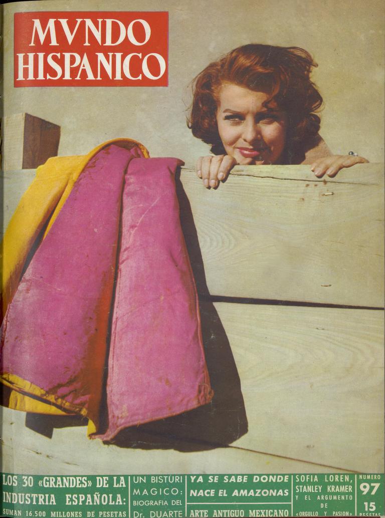 MUNDO HISPANICO magazine side cover Issue 97  April 1956