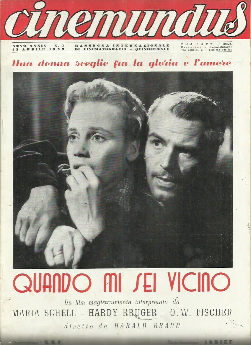CINEMUNDUS magazine side cover Issue 7 15 April 1955