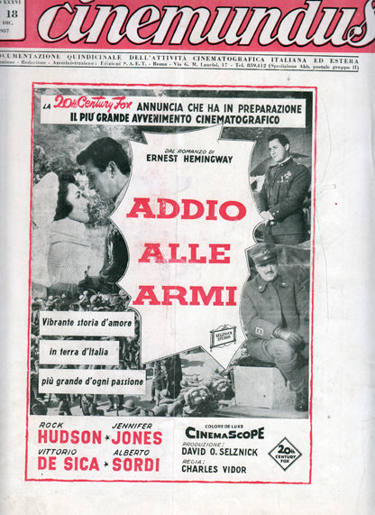 CINEMUNDUS magazine side cover Issue 18 15 December 1957