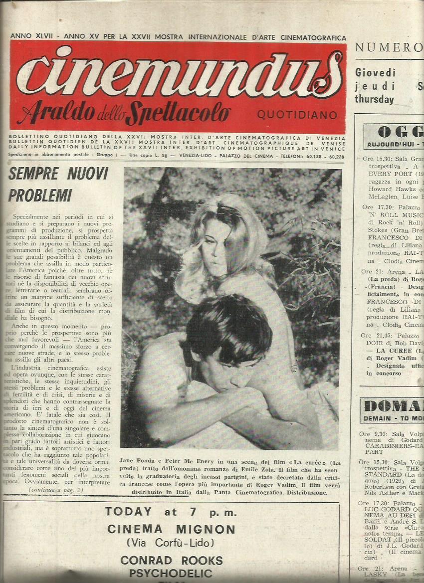 CINEMUNDUS magazine side cover Issue 12   1966