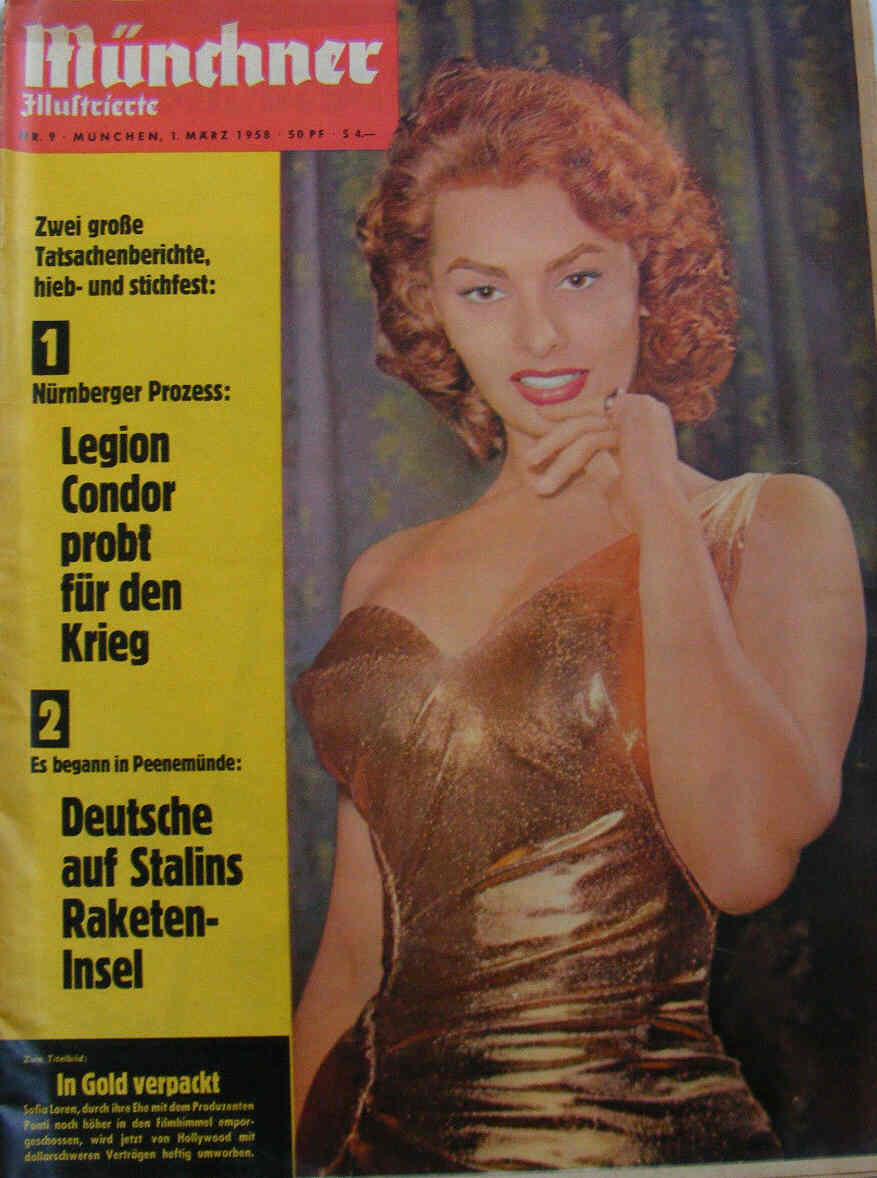 MUNCHNER ILLUSTRIERTE magazine side cover Issue 9 1 March 1958