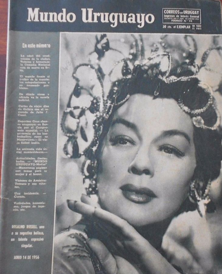 MUNDO URUGUAYO magazine side cover 14 June 1956