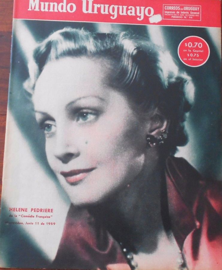 MUNDO URUGUAYO magazine side cover 11 June 1959