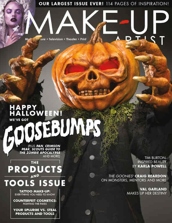 MAKE-UP ARTIST magazine side cover Issue 116 October/November 2015