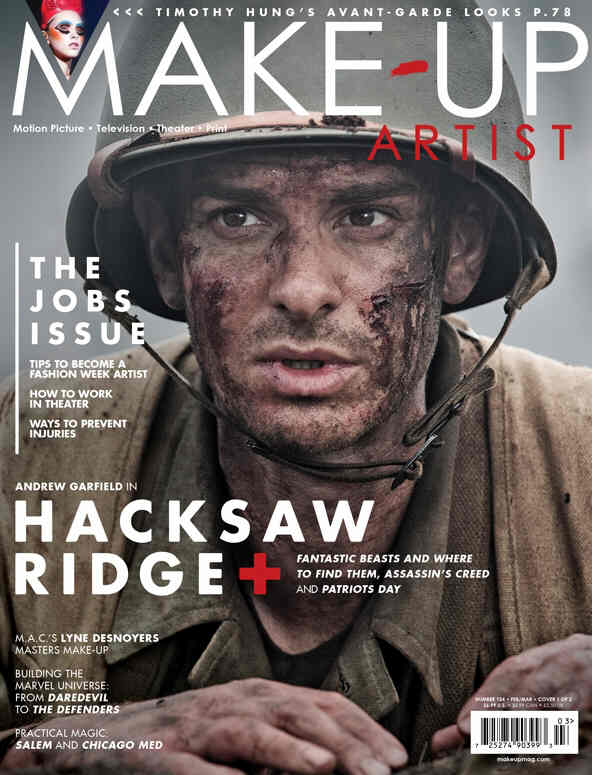 MAKE-UP ARTIST magazine side cover Issue 124 February/March 2017