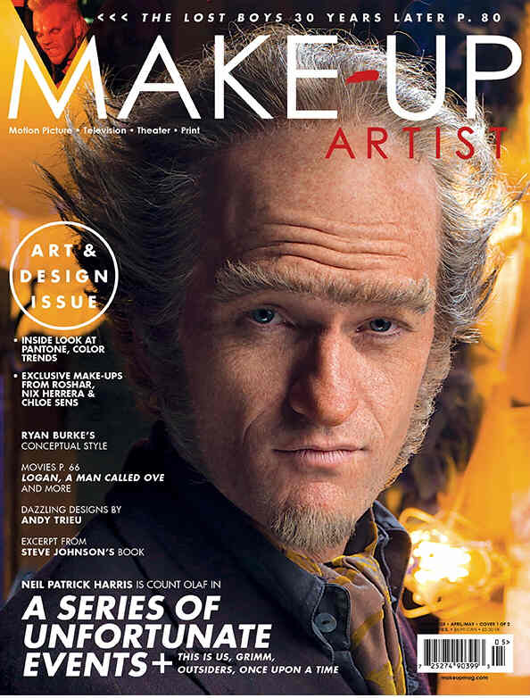 MAKE-UP ARTIST magazine side cover Issue 125 April/May 2017