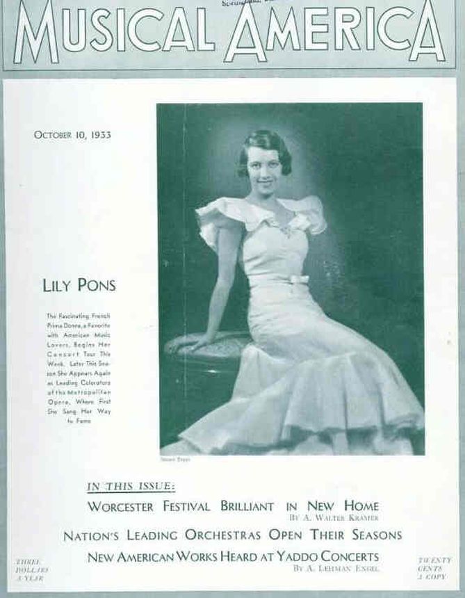 MUSICAL AMERICA magazine side cover 10 October 1933