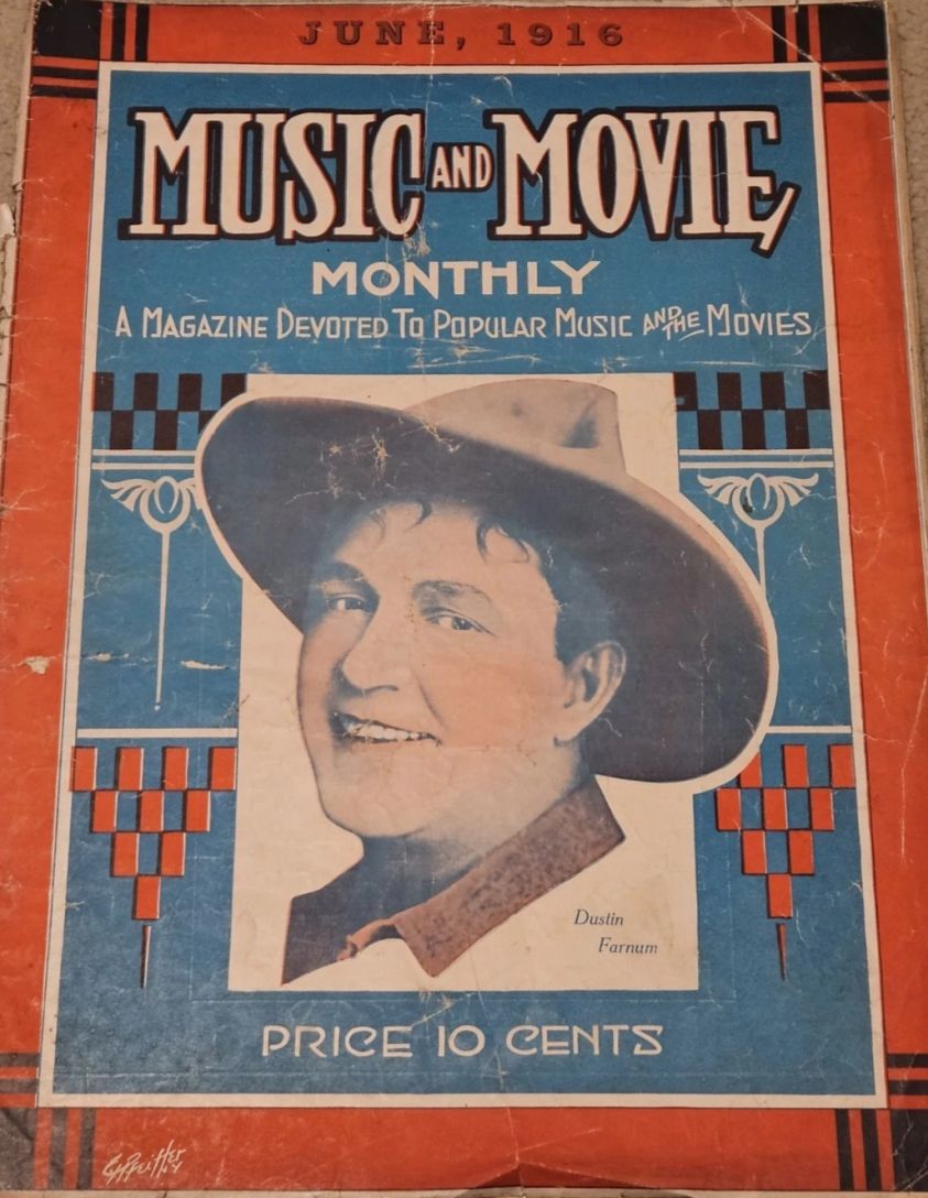 MUSIC AND MOVIE MONTHLY magazine side cover  June 1916