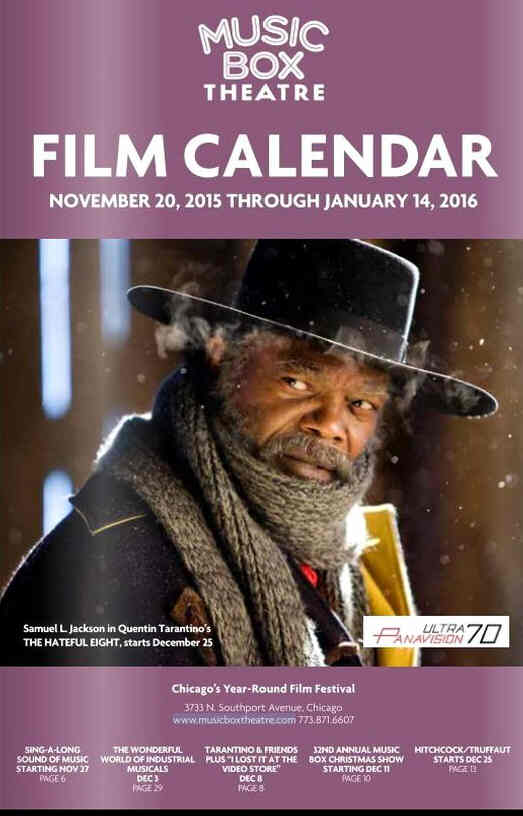 MUSIC BOX THEATRE magazine side cover  November 2015/ January 2016 