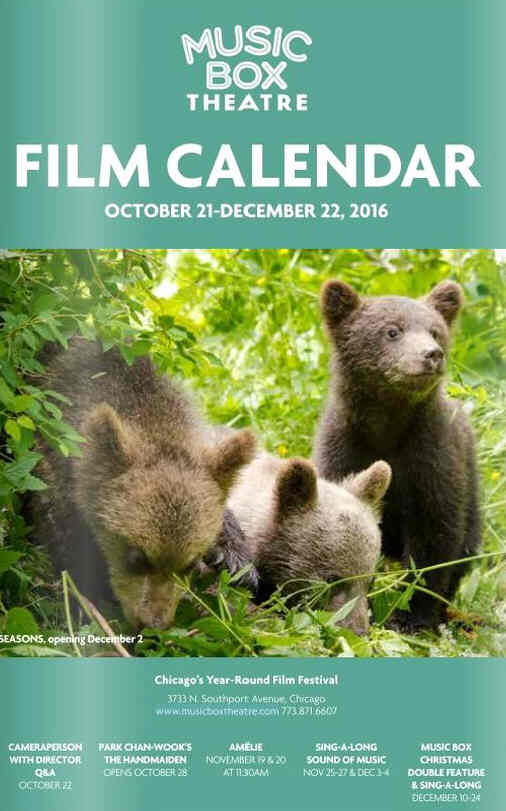 MUSIC BOX THEATRE magazine side cover  October/December 2016