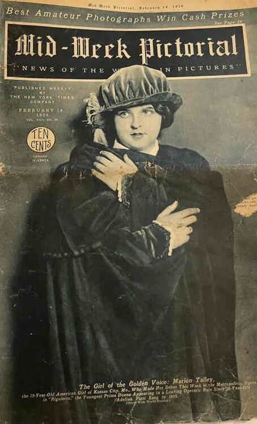 MID-WEEK PICTORIAL magazine side cover 18 February 1926