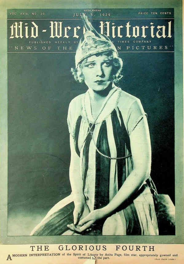 MID-WEEK PICTORIAL magazine side cover 6 July 1929