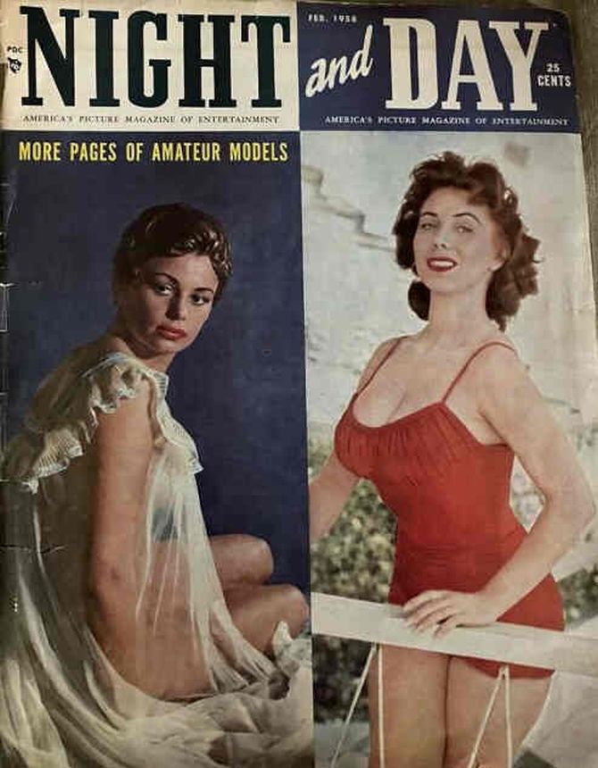 NIGHT AND DAY magazine side cover  February 1958