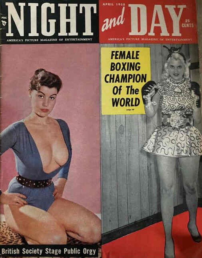 NIGHT AND DAY magazine side cover  April 1958