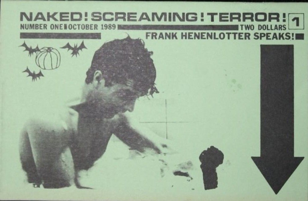 NAKED! SCREAMING! TERROR! magazine side cover Issue 1  1983