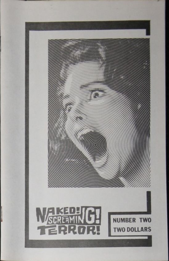 NAKED! SCREAMING! TERROR! magazine side cover Issue 2  