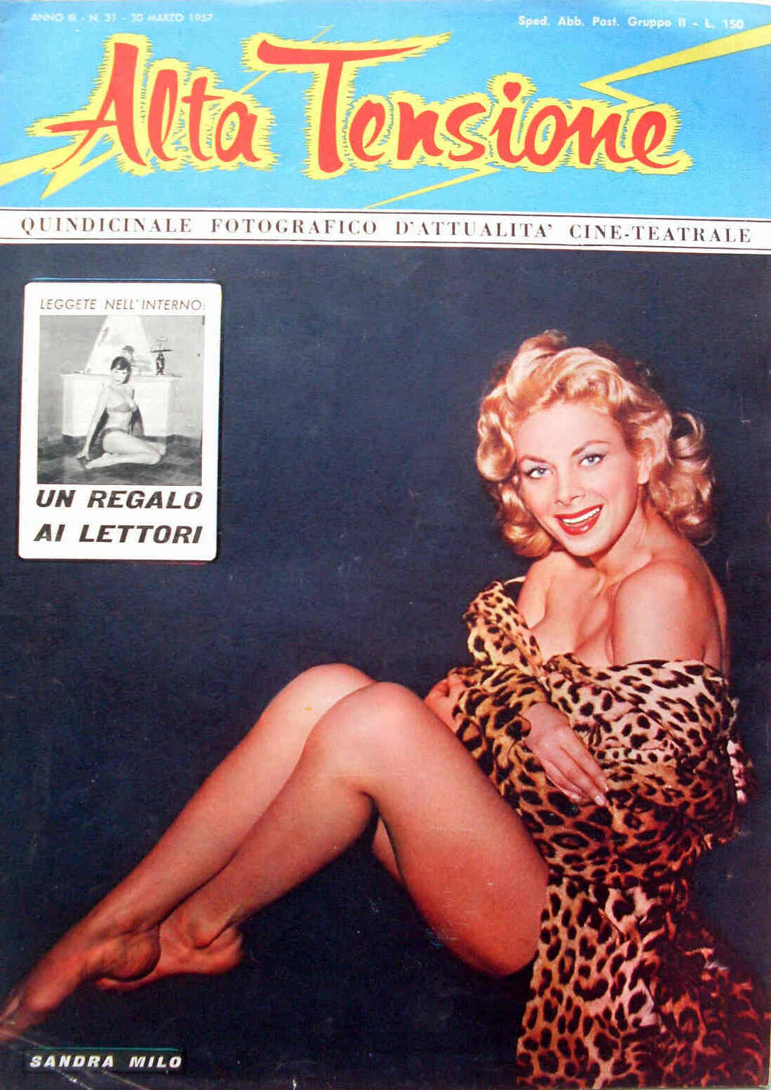 ALTA TENSIONE magazine side cover Issue 31 30 March 1957