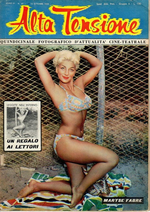 ALTA TENSIONE magazine side cover Issue 69 16 September 1958