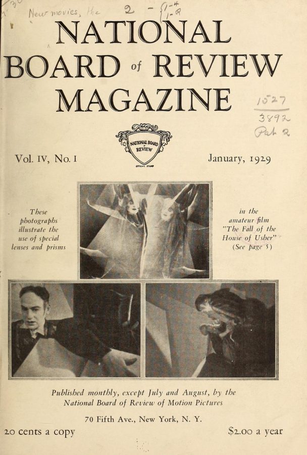 NATIONAL BOARD OF REVIEW MAGAZINE magazine side cover January 1929