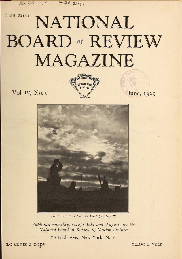 NATIONAL BOARD OF REVIEW MAGAZINE magazine side cover June 1929