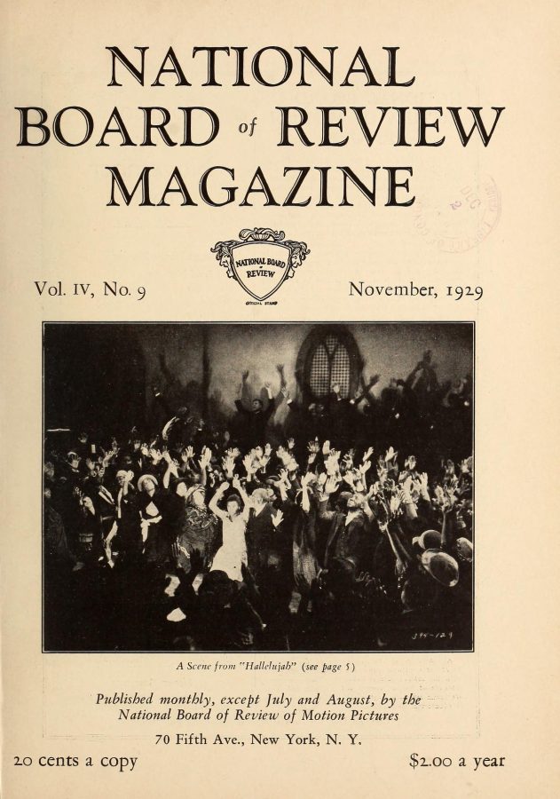 NATIONAL BOARD OF REVIEW MAGAZINE magazine side cover November 1929