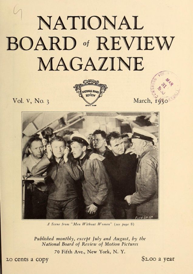 NATIONAL BOARD OF REVIEW MAGAZINE magazine side cover March 1930