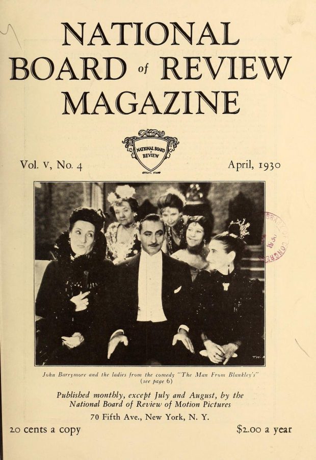 NATIONAL BOARD OF REVIEW MAGAZINE magazine side cover April 1930