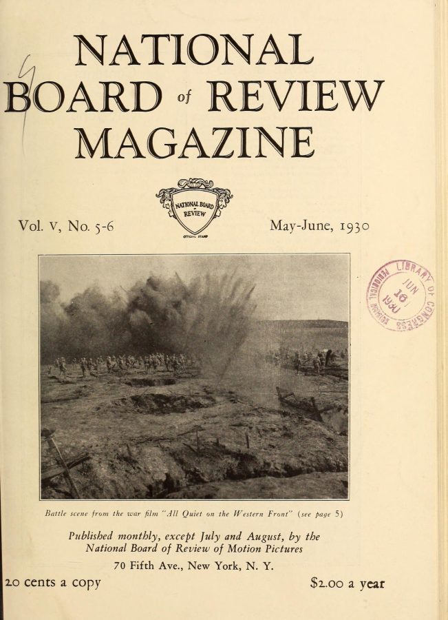 NATIONAL BOARD OF REVIEW MAGAZINE magazine side cover May/June 1930