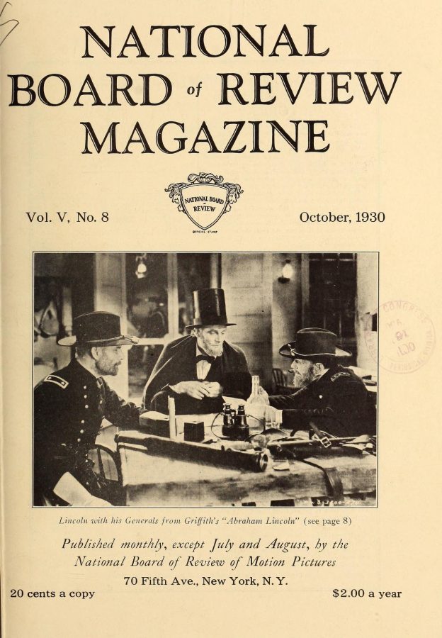 NATIONAL BOARD OF REVIEW MAGAZINE magazine side cover October 1930