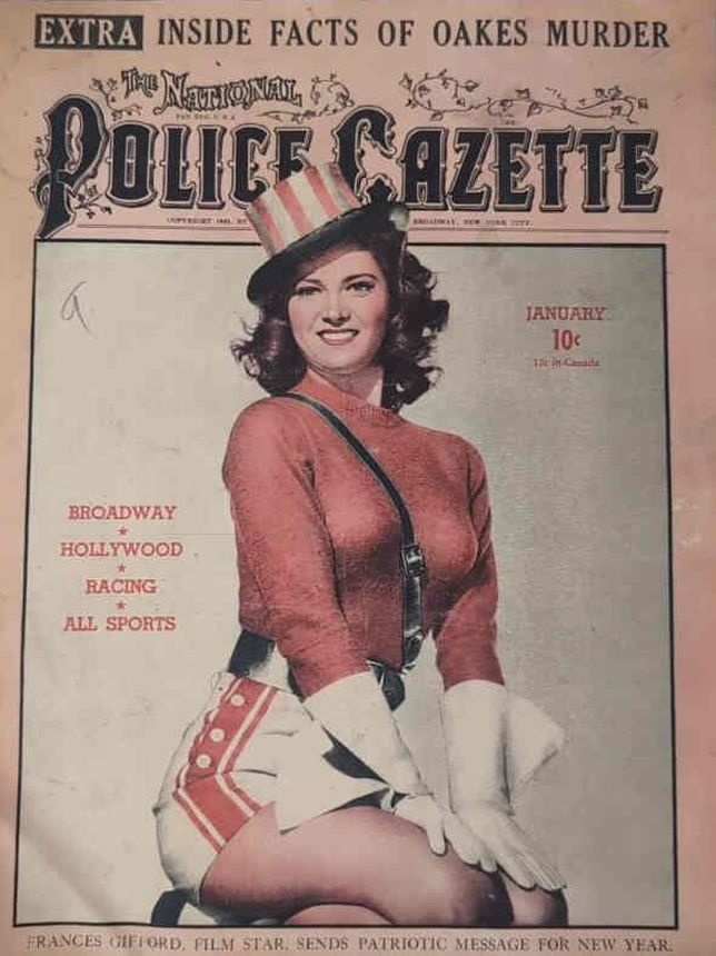 NATIONAL POLICE GAZETTE magazine side cover  January 1944