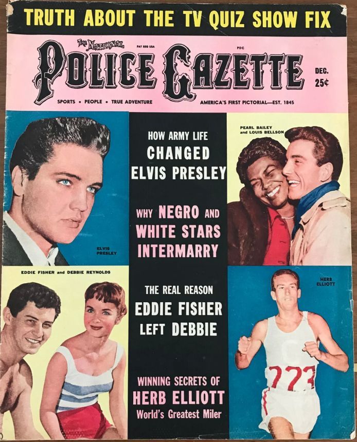 NATIONAL POLICE GAZETTE magazine side cover  December 1958