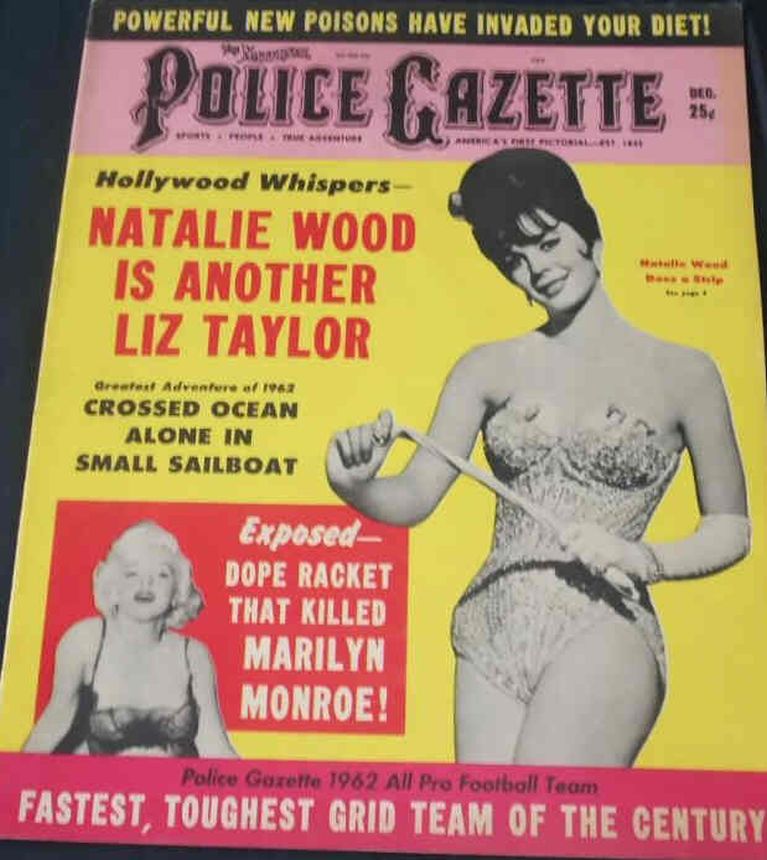 NATIONAL POLICE GAZETTE magazine side cover  December 1962