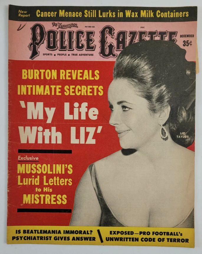 NATIONAL POLICE GAZETTE magazine side cover  December 1964