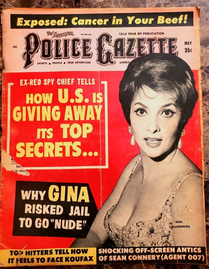 NATIONAL POLICE GAZETTE magazine side cover  May 1966